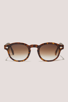 Sienna Shiny Havana Brown Round Sunglasses