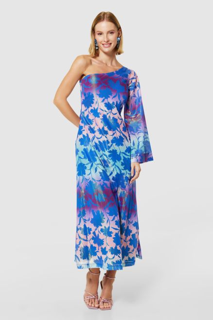 Royal Blue A-Line Midi Dress 