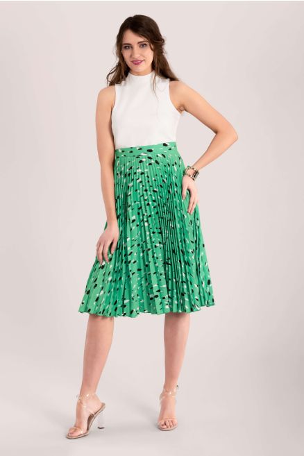Green Pleated Dress