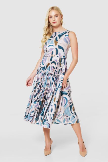 Pink Blush Pleated Midi Dress