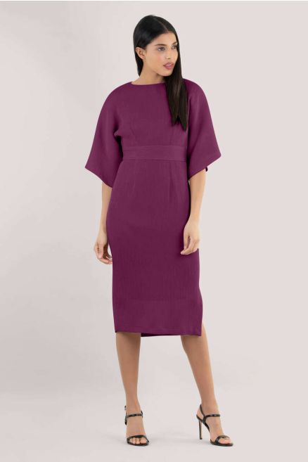 Petite Plum Kimono Midi Dress