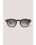 Sienna Shiny Black Round Sunglasses
