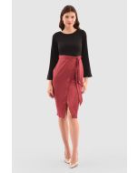 Red 2-In-1 Pencil Dress